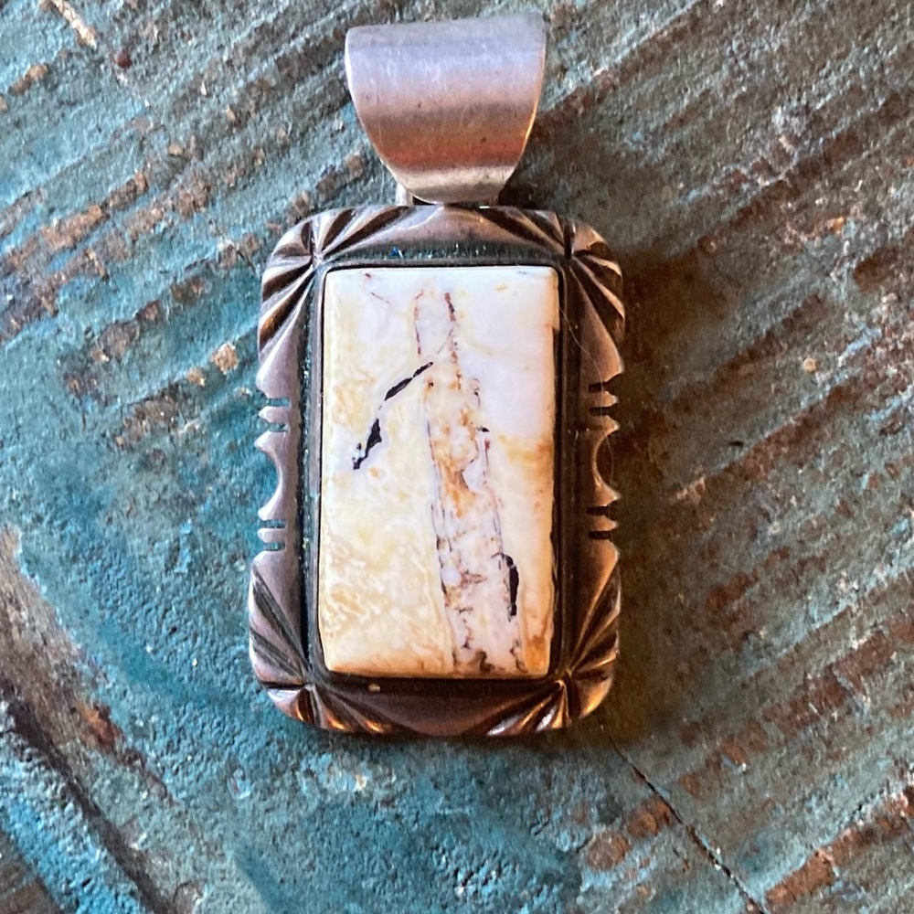 White Turquoise and Sterling Silver Pendant